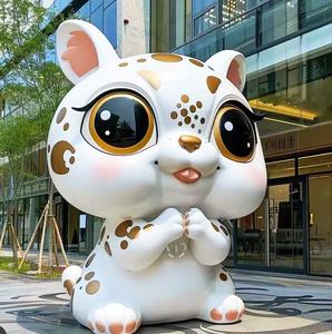 Décorations d'extérieur personnalisées Lapin de dessin animé Chat Sculptures <span class=keywords><strong>en</strong></span> mousse de polystyrène Artisanat Personnage de jeu Événements <span class=keywords><strong>Géant</strong></span> EPS Figure Moderne - Product Image 5