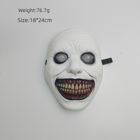 Masque en plastique d'horreur effrayant pour adultes Masque souriant le plus effrayant pour les fêtes d'Halloween Maisons hantées Costumes de jeu d'Halloween effrayants