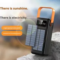 Banque d'alimentation solaire ultra-grande capacité 100 000 mAh avec câble micro USB intégré pour diffusion en direct transfrontalière et éclairage de camping extérieur