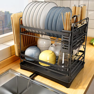 Cesta de almacenamiento de acero inoxidable para el hogar, vajilla de encimera, juego de escurridor, soporte para utensilios de cocina, escurridor de secado de platos - Product Image 4