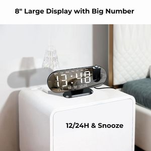 LED digitale sveglia sveglia da tavolo sveglia elettronica con proiezione Radio proiettore orario camera da letto orologio da comodino - Product Image 6