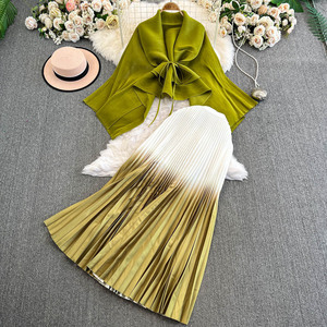 Set di abbigliamento donna donna 2 pz <span class=keywords><strong>Sexy</strong></span> maglione e abiti manica lunga Patchwork invernale - Product Image 4