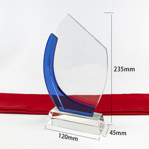 Commercio all'ingrosso di alta qualità k9 in bianco Di Cristallo trofeo in vetro su misura Individuale Nome Inciso blu di cristallo trofeo award per il Regalo Souvenir - Product Image 6