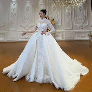 فستان زفاف حورية البحر المخصص والجميل بتصميم اثنين في واحد، صور حقيقية، فستان عروس أماندا نوفياز، روب دي - Product Image 5