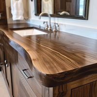 Dessus de vanité solides en bois de noyer sud-américain Comptoirs et dessus de table sur mesure