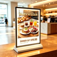 Boîte lumineuse publicitaire LED de bureau, cadre d'affichage rétroéclairé pour comptoir de magasin, hôtel
