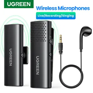 UGREEN Microfone Sem Fio Lavalier Omni Condensador Mic Redução de Ruído Microfone Bluetooth para Gravação de Vídeo Vlog Live Stream