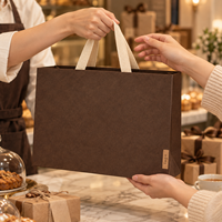 Sac en papier kraft vintage marron café imprimé sur mesure avec poignées en ruban pour torréfacteurs, salons de thé et commandes en gros