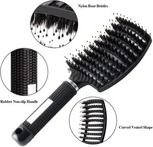 Professional 10Pcs Detangling Hair <b>Brush</b> Set with Spray <b>Bottle</b> Custom Logo Plastic Hair Clip Rat Tail Comb Edge <b>Brush</b> - Product Image 3