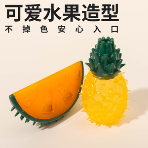 Juguetes sonoros de TPR para mascotas con forma de sandía y piña, realistas, de gran venta transfronteriza, juguetes para masticar para la dentición, juguetes de frutas para perros - Product Image 5