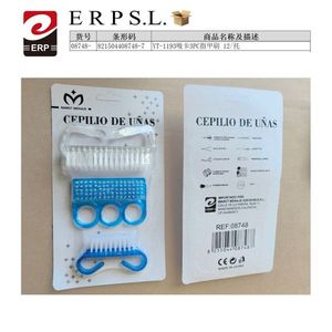 Cepillo De Unas Nail Brush 3Pc Set With Suction Cup For Manicure Care - Product Image 1