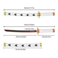 Réplique de la lame Nichirin de Kyojuro Rengoku, 45 cm, en acier 440ss, inspirée de l'anime japonais Demon Slayer, petit katana pour enfants.
