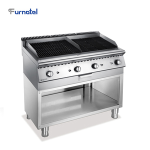 Commercial Cooking Range Big Side Stainless Steel Gas Lava Stone Grill