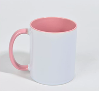 Mug en céramique bicolore personnalisé de 11 oz, tasse à café vierge pour sublimation avec poignée colorée, impression de logo DIY pour entreprise, maison, cadeau d'anniversaire