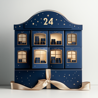 Calendario de Adviento Navideño Personalizado, Caja de Cuenta Regresiva de 24 Días, Caja de Adviento Vacía