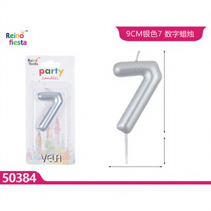 เทียนเงินเป่ยหยง เบอร์ 7 ขนาด 9 ซม. รูปเค้กสุขสันต์วันเกิด รุ่น 50384 สำหรับงานฉลองวันเกิด อีสเตอร์ และปีใหม่ - Product Image 1