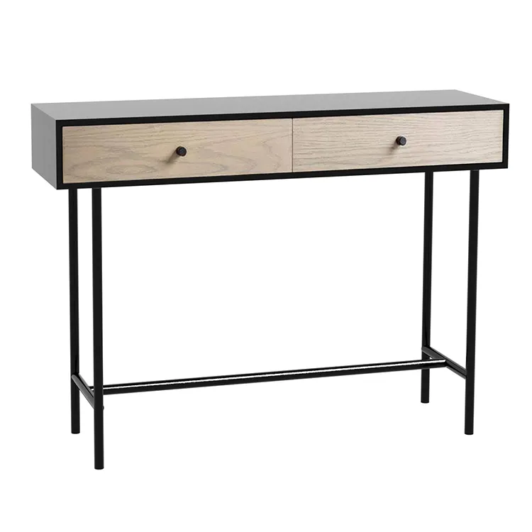 Mueble elegante estilo nórdico de madera y hierro para sala de estar, mesa de consola de diseño bohemio elegante, gran oferta