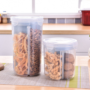 Facile Essentiels Sur Le Pouce Grain Boîte De <span class=keywords><strong>Rangement</strong></span> Hermétique Conteneurs avec Séparateurs Ronde SANS BPA Conteneur De Stockage (4 Sections) - Product Image 1