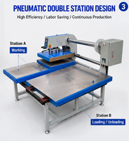 Presse à chaud industrielle pneumatique à poste unique pour l'impression par transfert thermique de logos et étiquettes de vêtements