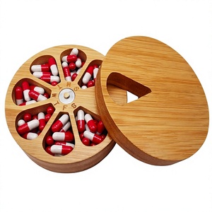Boîte de rangement ronde pour pilules, vitamines, médicaments, épices, usage quotidien et hebdomadaire - Product Image 1