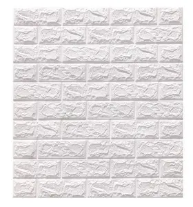 Papel tapiz 3d de ladrillo de espuma, azulejos de pared autoadhesivos, decoración impermeable a prueba de humedad para el hogar, papel tapiz de Color cálido moderno