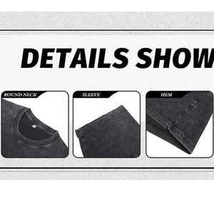 Individuelles Logo Fabrik Bedruckte Herren Acid Washed T-Shirts 100% Baumwolle 240g Kurzarm Herren Street Style Oversized T-Shirts - Product Image 3