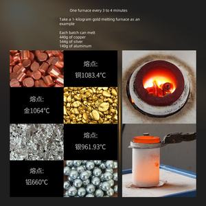 فرن صهر محمول متوسط الحجم للذهب/الفضة/المعادن بسعة 1 كجم/5 كجم/10 كجم، فرن صهر عالي الحرارة بتردد متوسط - Product Image 5