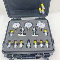 Universal Pressure Gauge Measuring Instrumentst Hydraulic Pressure Gauge Kit with 6 Test Couplings 3 Pressure Gauges With Tee