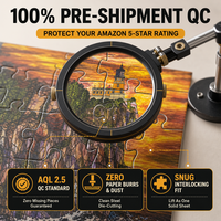 Puzzle personnalisé à marque privée de 1000 pièces, face en carton blanc, base en carton bleu, UV sélectif, emballage en tiroir pour projets photo