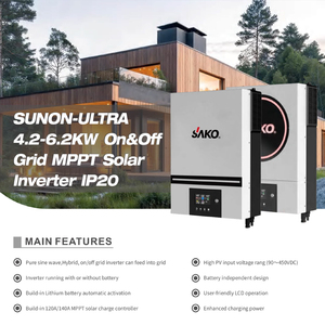 SAKO onduleur solaire hybride 6kw sur hors réseau 4200w 24v MPPT onduleur solaire 48v <span class=keywords><strong>DC</strong></span> à 220v AC onduleur solaire hybride - Product Image 5