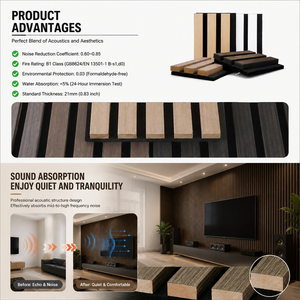Pannelli Acustici <span class=keywords><strong>in</strong></span> Legno Moderni, Design 3D per Insonorizzazione Pareti, per Soggiorno, Appartamento, Hotel, Ecologici e Competitivi - Product Image 2