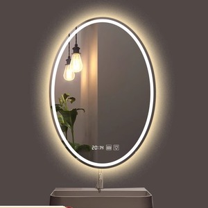 <span class=keywords><strong>Espejo</strong></span> <span class=keywords><strong>de</strong></span> <span class=keywords><strong>Baño</strong></span> Inteligente Elíptico con Iluminación LED, Antivaho, Pantalla Táctil, Diseño Moderno Minimalista, Lentes <span class=keywords><strong>de</strong></span> Vidrio - Product Image 1
