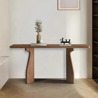 Table d'entrée en bois massif de luxe léger Table d'appoint étroite/Table d'extrémité/Table de couloir pour le salon Table de fort murale