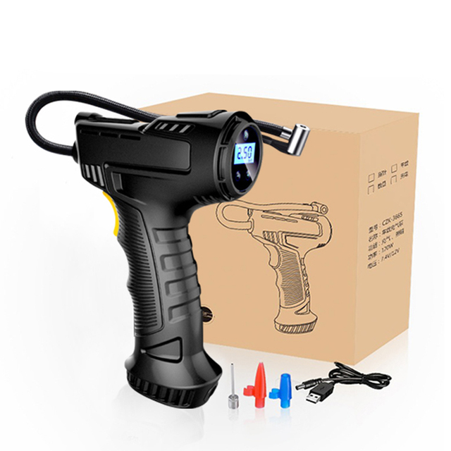 120W Portable Wireless Electric Air Pump Mini Handheld Car Tyre Inflator Car Electric Air Compressor for Tires