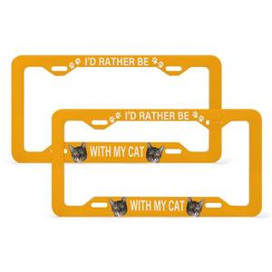 Cadres de <span class=keywords><strong>plaque</strong></span> d'immatriculation personnalisés de haute qualité pour animaux de compagnie accessoires de voiture mignons Je préfère être avec mon chien cadre de <span class=keywords><strong>plaque</strong></span> d'immatriculation personnalisé - Product Image 4