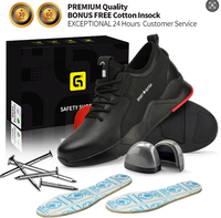 Bottes de Travail de Marque Noires, Anti-Dérapantes, Imperméables en Cuir avec Embout en Acier pour Hommes – Chaussures de Sécurité pour l'Industrie Lourde