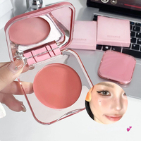 Baume crème blush rose translucide en gros sous marque privée, étui carré avec miroir, teinte waterproof pour lèvres et joues en vrac
