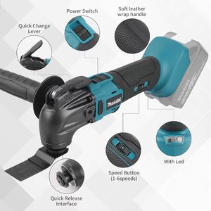 Outil oscillant multi-usages à longue autonomie, vitesse variable, fonction anti-redémarrage pour les bricoleurs et les charpentiers - Product Image 4