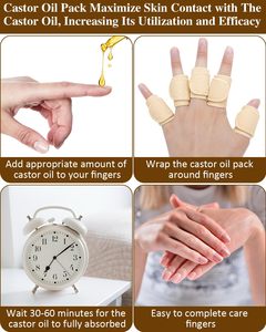 Paquete de 10 Compresas de Aceite de Ricino Reutilizables para Dedos, Compresa de Aceite de Ricino Ajustable para Dedos y Pulgares - Product Image 5