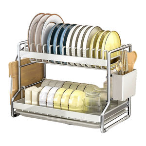 Organizador <span class=keywords><strong>de</strong></span> 2 niveles, estante <span class=keywords><strong>de</strong></span> secado para exhibición <span class=keywords><strong>de</strong></span> <span class=keywords><strong>platos</strong></span>, Colección Sweet Home, estante <span class=keywords><strong>de</strong></span> Metal para <span class=keywords><strong>platos</strong></span> <span class=keywords><strong>de</strong></span> restaurante <span class=keywords><strong>con</strong></span> cubierta, armario como - Product Image 3