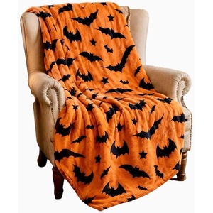 <b>Halloween</b> Pumpkin Ghost Bat Flannel <b>Blanket</b> Throw <b>Blanket</b> Nap <b>Blanket</b> Spooky <b>Halloween</b> Decor Wholesale Machine Washable - Product Image 5