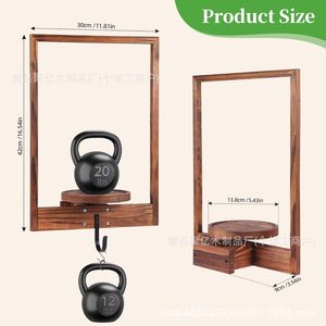 Wooden Wall Mounted Planter Shelf Solid Wood Frame With <b>Hooks</b> Hanging Indoor <b>Plant</b> Stand Single Layer - Product Image 5