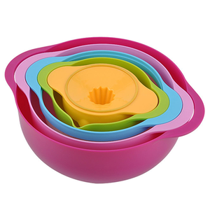 Nuevo estilo de moda, utensilios de cocina de <span class=keywords><strong>diez</strong></span> piezas, tazón mezclador de arcoíris de plástico multiusos, utensilios para hornear verduras y frutas - Product Image 2