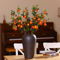 Faux fruit de grenade en plastique, branche moyenne, pour le Nouvel An et les mariages, vente en gros, pour l'intérieur, Wishful