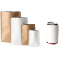 Sacs en papier Kraft de haute qualité, avec feuille d'aluminium à l'intérieur, sacs plats blancs et bruns, pour le thé et les noix