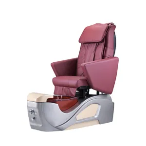 Cadeiras de pedicure luxuosas para salão de beleza, equipamento de salão de beleza cor rosa, massagem elétrica reclinável, manicure e pés, spa