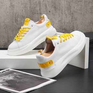 Chaussures blanches décontractées unisexes, nouveaux styles, haute qualité, en cuir synthétique, pour hommes et femmes - Product Image 4