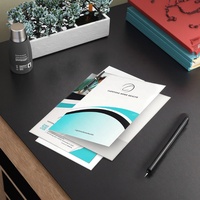 Carpeta de Presentación Personalizada A4 con 2 Bolsillos, Logotipo Grabado, Carpeta de Archivo de Documentos Impresa en Papel, Laminación Mate para Oficina Comercial