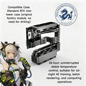 บายสกี ชุดเคสเวิร์กสเตชันเซิร์ฟเวอร์ B-BM6GPU-KIT รองรับการ์ดจอ 4-6 ตัว ระบบระบายความร้อนด้วยน้ำสำหรับ CPU พัดลมขนาด 12 ซม. ไม่มีพัดลม - Product Image 4