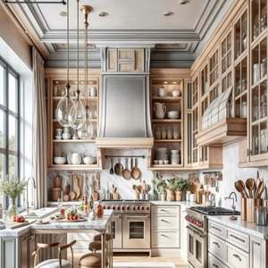 Gabinetes Blancos de Diseño Diversificado y Elegante, Opciones de Bloques de Color o Tiras de Luz, Gabinetes de Cocina Ideales para Apartamentos - Product Image 5